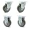 Service Caster 4 Inch Gray Polyurethane Wheel Swivel Top Plate Caster Set with 2 Rigid SCC SCC-20S414-PPUB-TP2-2-R-2 - alternate 1